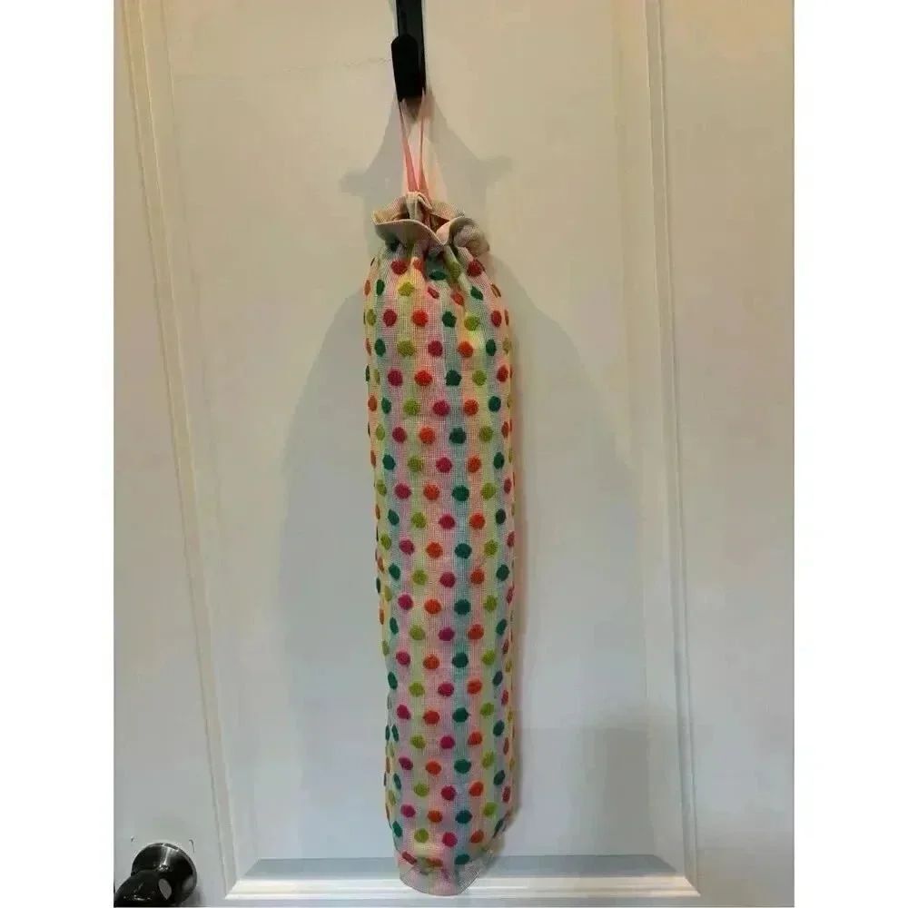 Handmade Plastic Bag Holder- colorful dots
